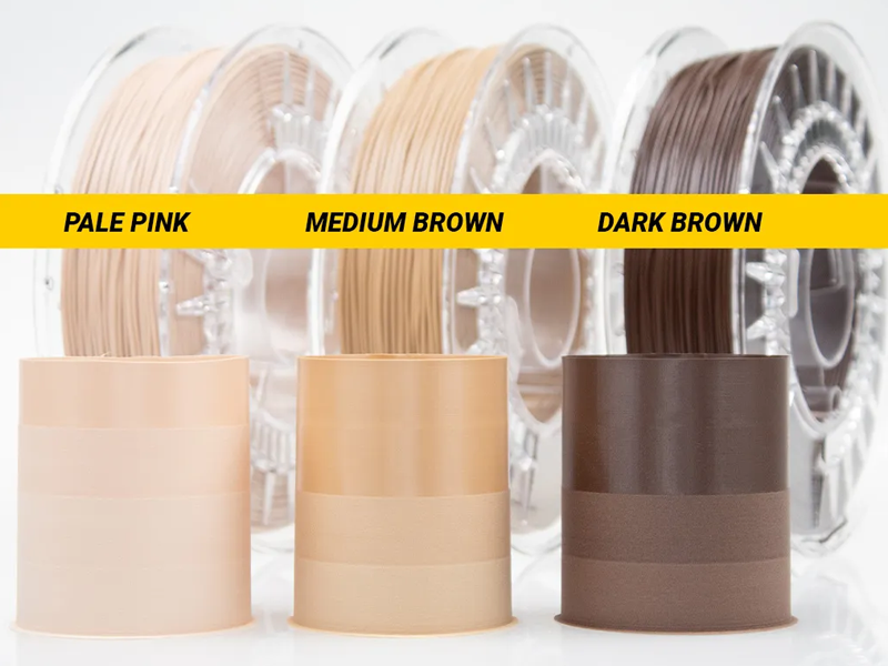 El color de tono de piel se puede modificar ajustando la temperatura de impresión